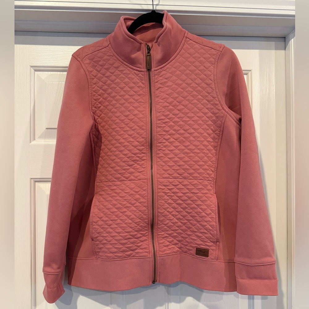 L.L. Bean Women's Pink Quilted Full Zip Jacket in Rose Wash